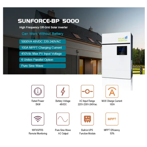 Inverter Sacolar hòa lưới có lưu trữ 3.5kwp - 48VDC