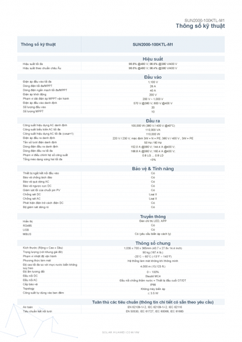 Inverter Huawei Sun2000-100KTL-M1 Pro AFCI