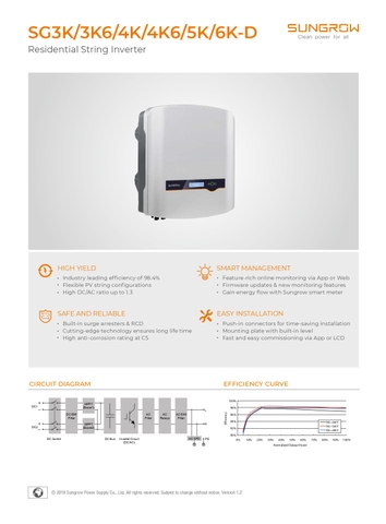 Inverter Sungrow 6KW-1pha