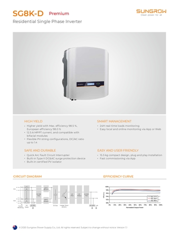 Inverter Sungrow 8KW- 1pha