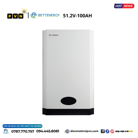 Pin lưu trữ lihium BETTENERGY 5Kwh - Bảo hành 10 năm