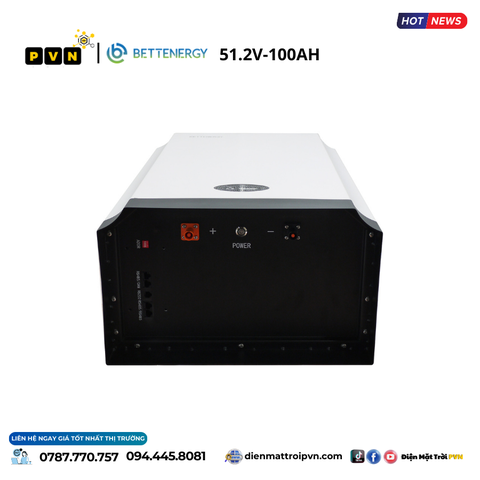 Pin lưu trữ lihium BETTENERGY 5Kwh - Bảo hành 10 năm