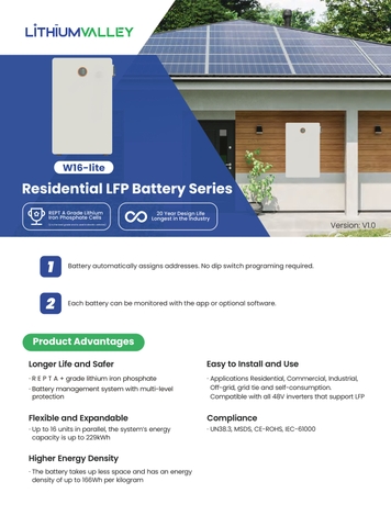 Pin lưu trữ lihium Valley 14.3kWh - Bảo hành 10 năm