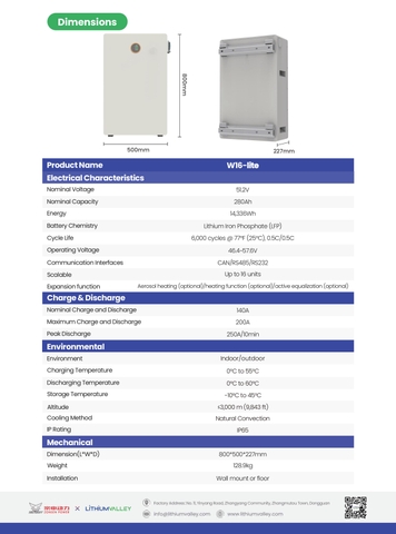 Pin lưu trữ lihium Valley 14.3kWh - Bảo hành 10 năm