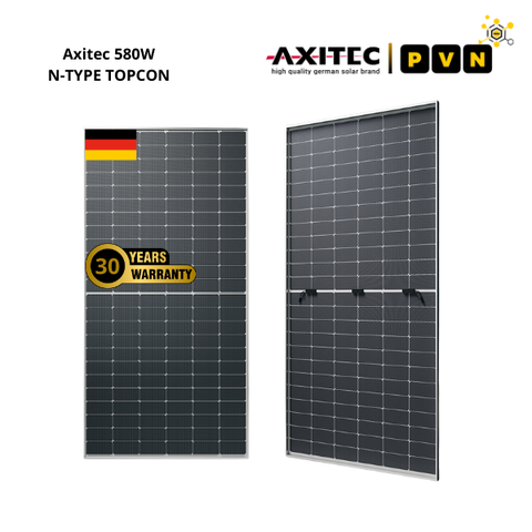 Tấm pin Axitec 580W N-TYPE TOPCON - Bảo hành 30 năm