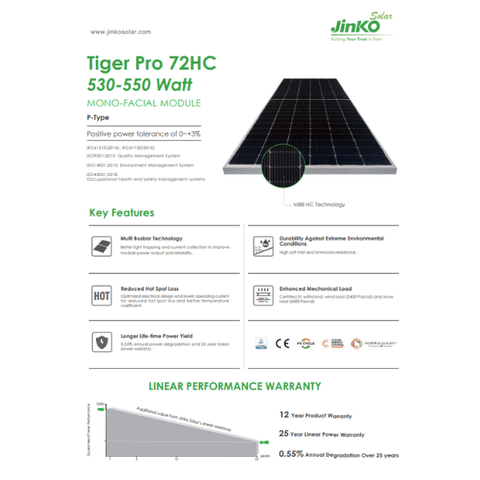 Tấm pin JinKo Solar 550W