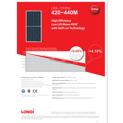 Tấm pin Longi Solar 440W