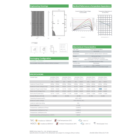 Tấm pin JinKo Solar 550W