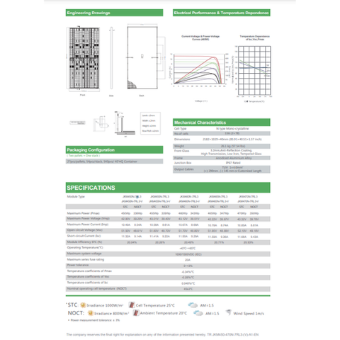 Tấm pin JinKo Solar 450W