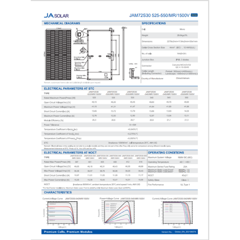 Tấm pin JA Solar 535W