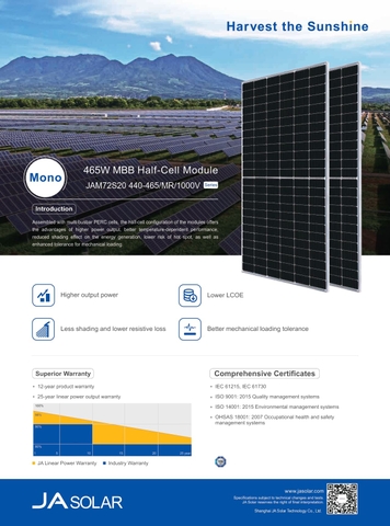 Tấm pin JA Solar 445w