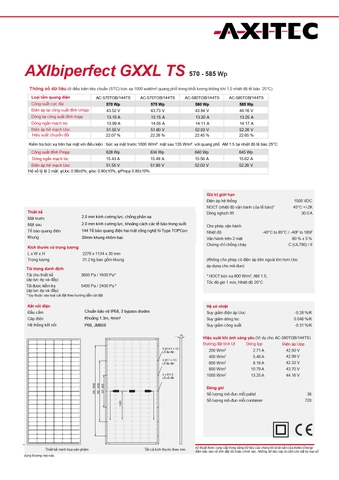 Tấm pin Axitec 580W N-TYPE TOPCON - Bảo hành 30 năm